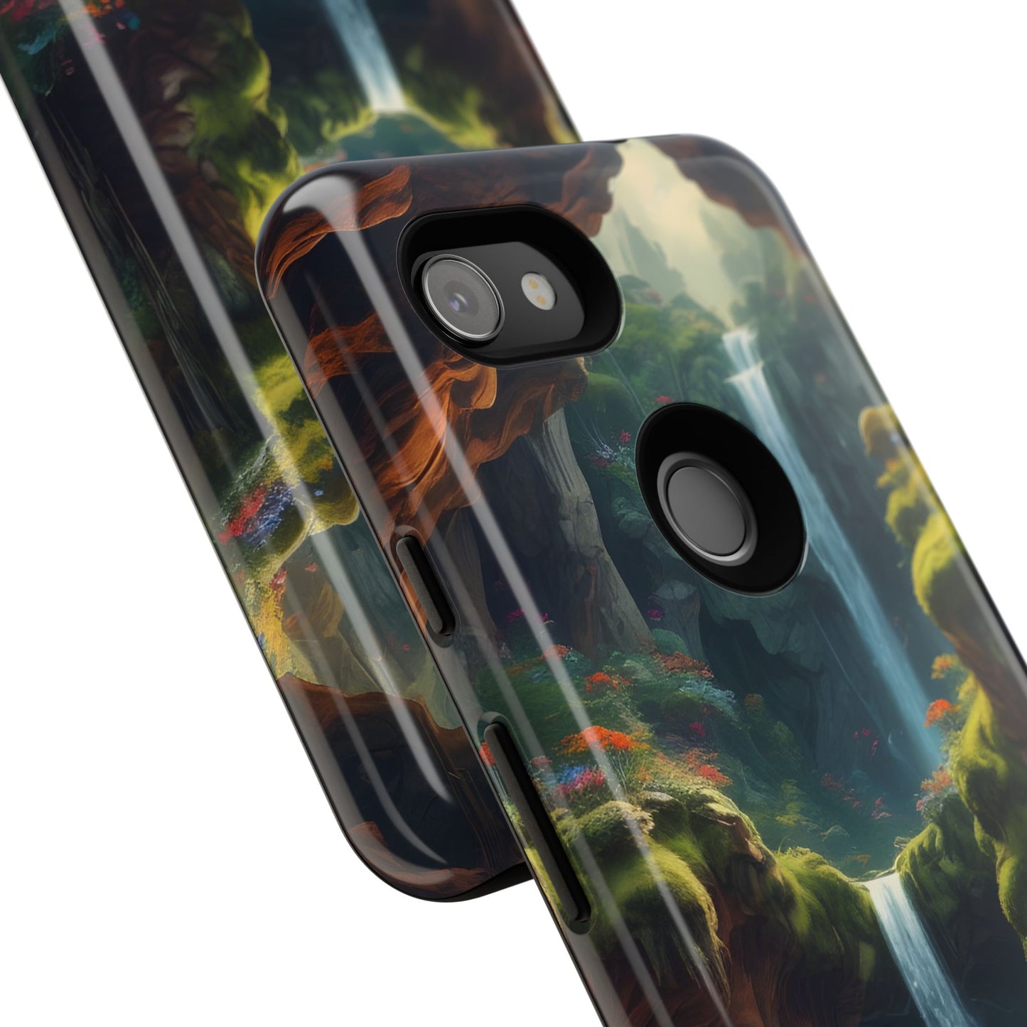 Funda de teléfono con diseño de cascada - Fundas resistentes, diseño de cascada, funda estética para teléfono, regalo para amantes de la naturaleza, protector de teléfono.