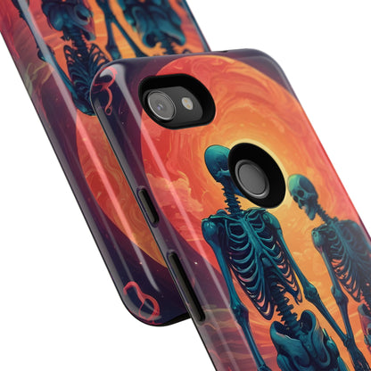 Romantic Skeletons Phone Case, Tough Phone Cover, Halloween Accessory, Unique Gift, Couples Phone Case, Spooky Aesthetic