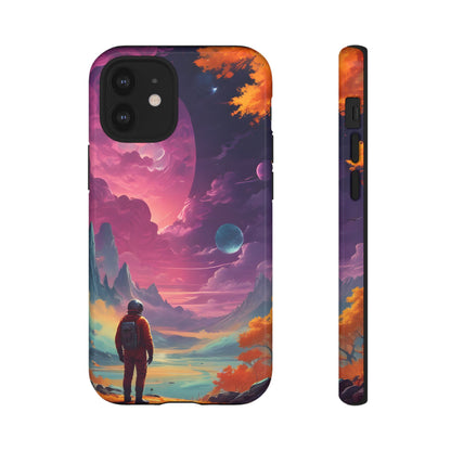 Psychedelic Astronaut Phone Case, Galaxy Space Theme, Tough Cases for Men & Women, Unique Gifts for Tech Lovers, Stylish Accessories, Cosmic Decor