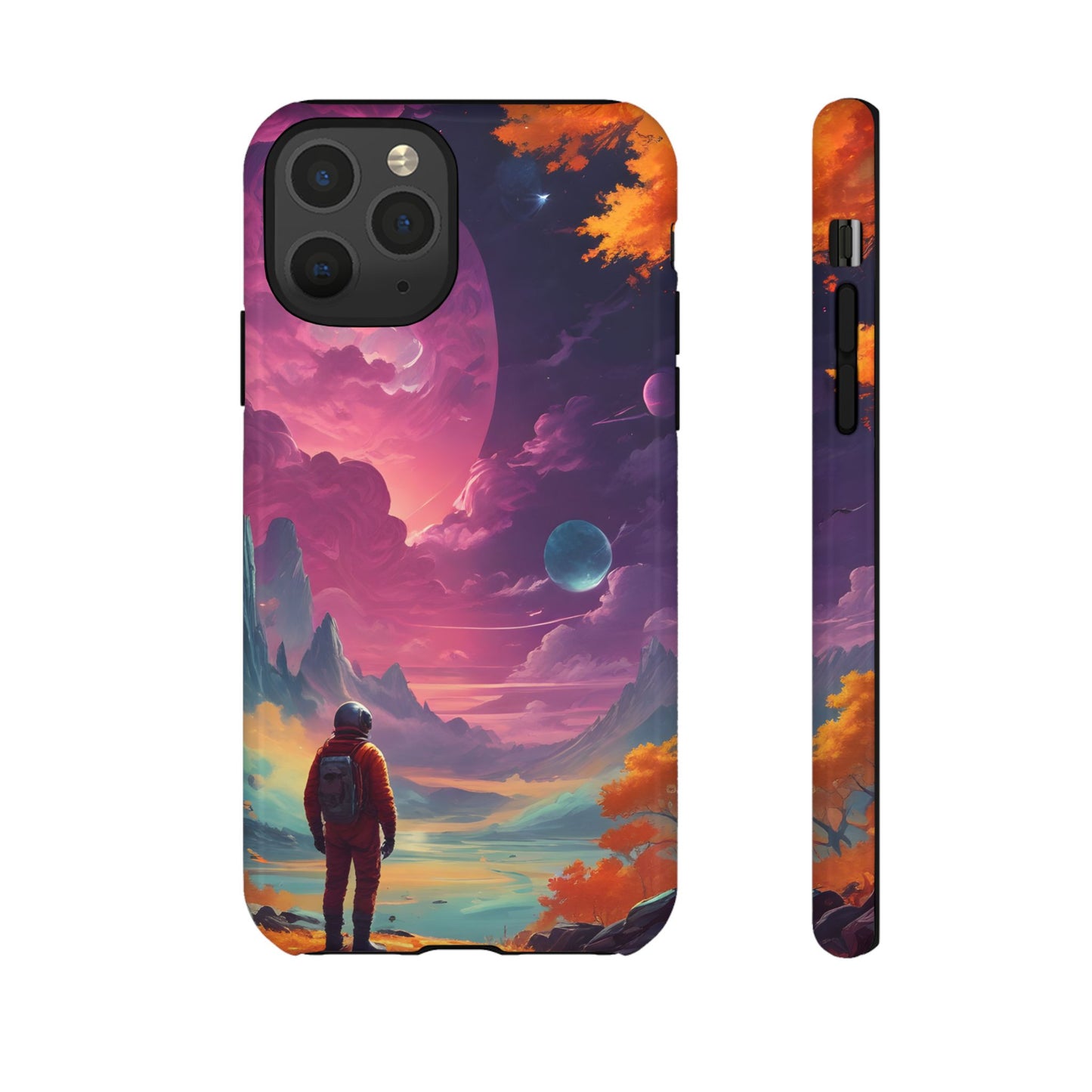 Carcasa para teléfono de astronauta psicodélico, tema espacial galaxia, fundas resistentes para hombres y mujeres, regalos únicos para amantes de la tecnología, accesorios elegantes, decoración cósmica.
