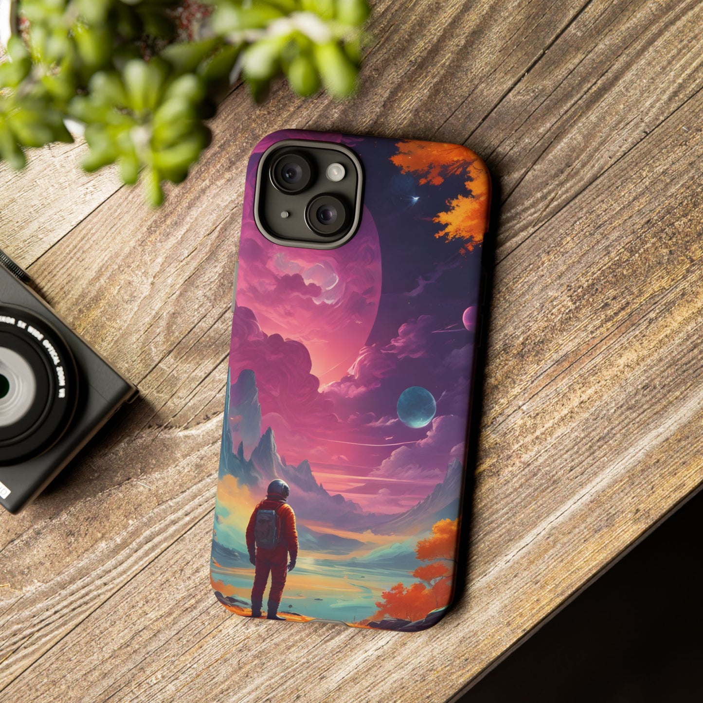 Carcasa para teléfono de astronauta psicodélico, tema espacial galaxia, fundas resistentes para hombres y mujeres, regalos únicos para amantes de la tecnología, accesorios elegantes, decoración cósmica.