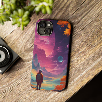 Psychedelic Astronaut Phone Case, Galaxy Space Theme, Tough Cases for Men & Women, Unique Gifts for Tech Lovers, Stylish Accessories, Cosmic Decor
