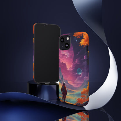 Psychedelic Astronaut Phone Case, Galaxy Space Theme, Tough Cases for Men & Women, Unique Gifts for Tech Lovers, Stylish Accessories, Cosmic Decor