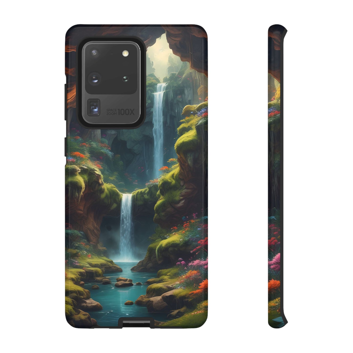 Funda de teléfono con diseño de cascada - Fundas resistentes, diseño de cascada, funda estética para teléfono, regalo para amantes de la naturaleza, protector de teléfono.