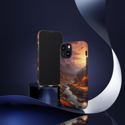 Autumn Mountain Sunset Phone Case, Nature Lover Gift, Tough Phone Cover, Outdoor Adventure Accessory, Landscape Art Case