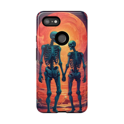 Romantic Skeletons Phone Case, Tough Phone Cover, Halloween Accessory, Unique Gift, Couples Phone Case, Spooky Aesthetic
