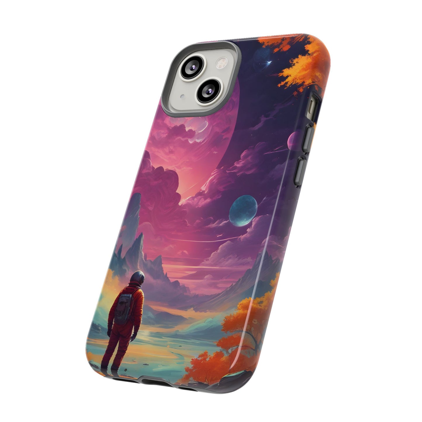 Carcasa para teléfono de astronauta psicodélico, tema espacial galaxia, fundas resistentes para hombres y mujeres, regalos únicos para amantes de la tecnología, accesorios elegantes, decoración cósmica.