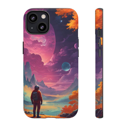 Psychedelic Astronaut Phone Case, Galaxy Space Theme, Tough Cases for Men & Women, Unique Gifts for Tech Lovers, Stylish Accessories, Cosmic Decor