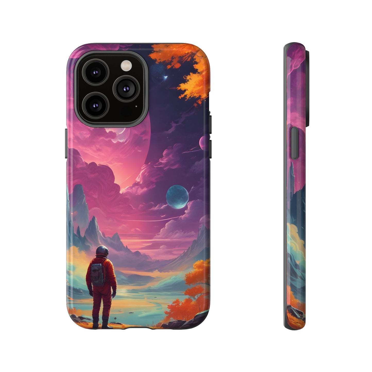 Carcasa para teléfono de astronauta psicodélico, tema espacial galaxia, fundas resistentes para hombres y mujeres, regalos únicos para amantes de la tecnología, accesorios elegantes, decoración cósmica.