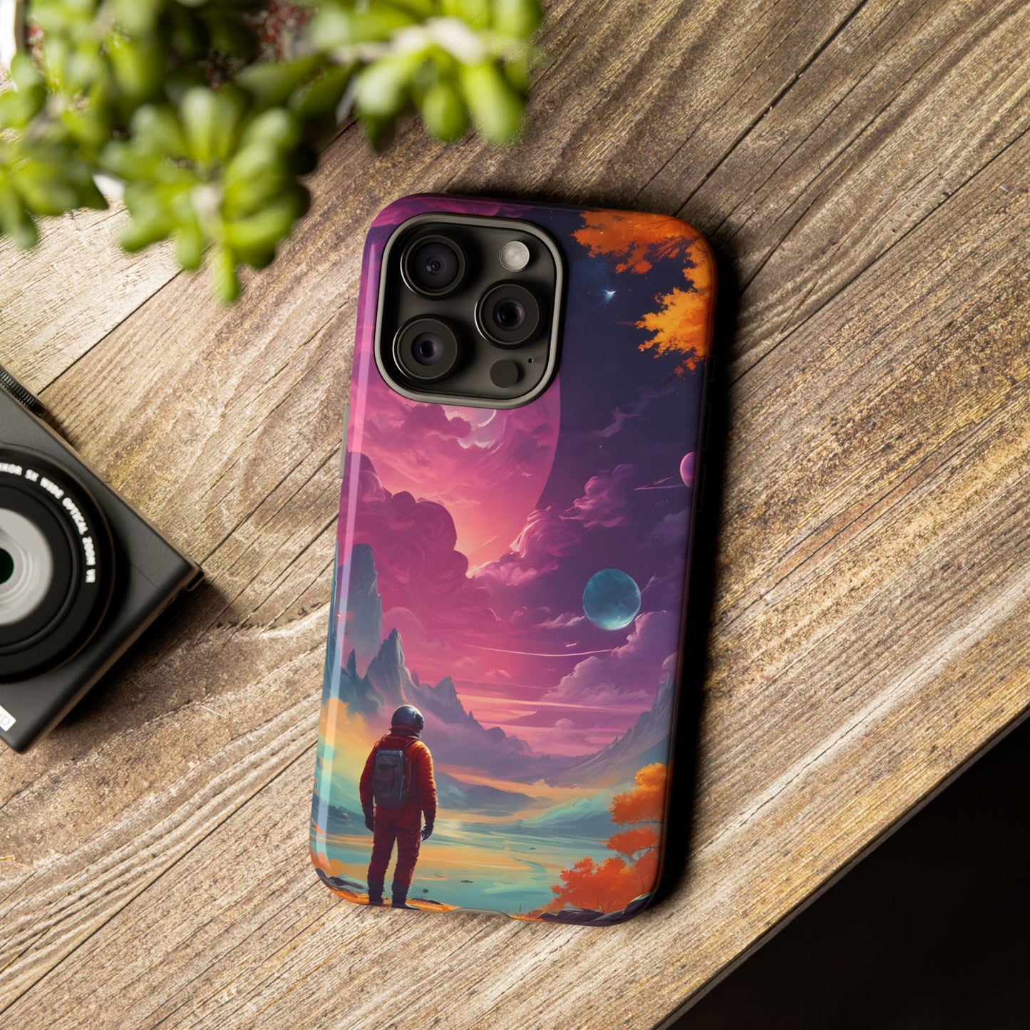 Carcasa para teléfono de astronauta psicodélico, tema espacial galaxia, fundas resistentes para hombres y mujeres, regalos únicos para amantes de la tecnología, accesorios elegantes, decoración cósmica.