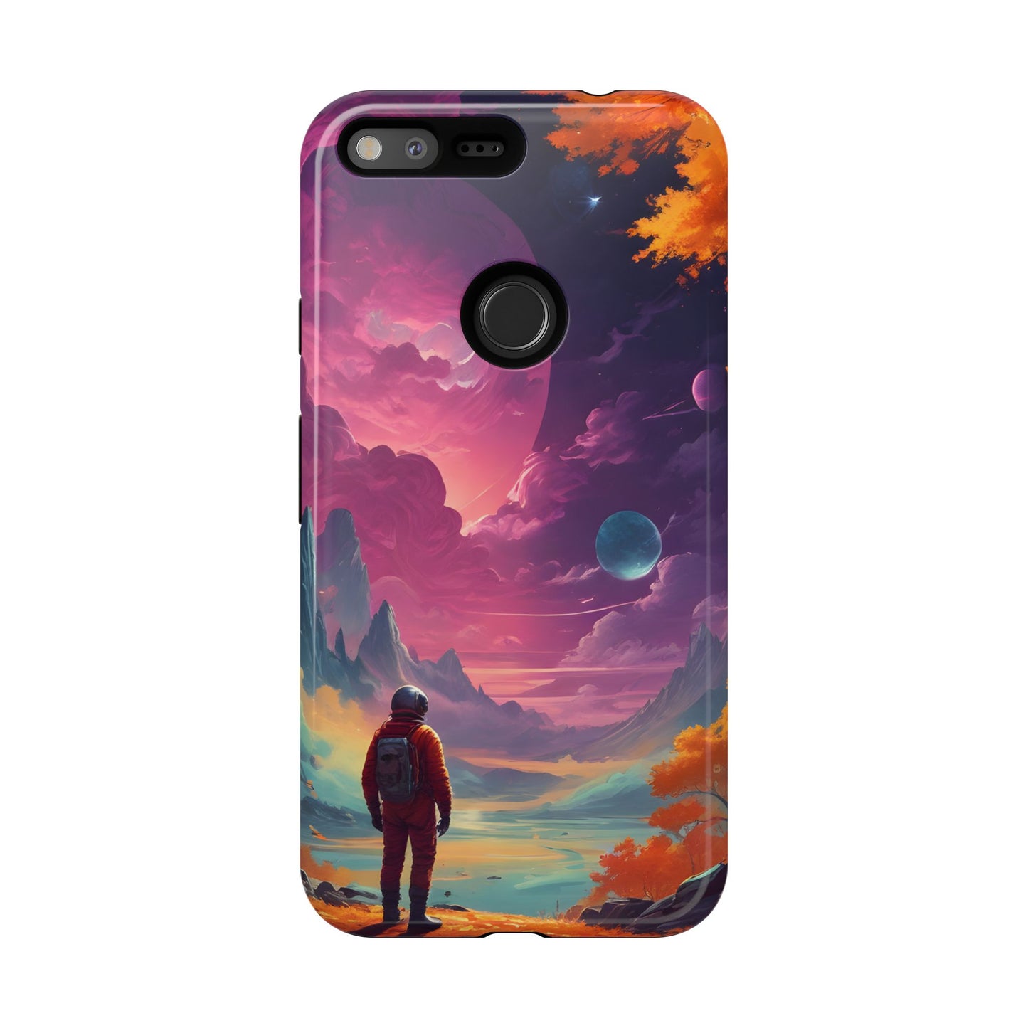 Carcasa para teléfono de astronauta psicodélico, tema espacial galaxia, fundas resistentes para hombres y mujeres, regalos únicos para amantes de la tecnología, accesorios elegantes, decoración cósmica.