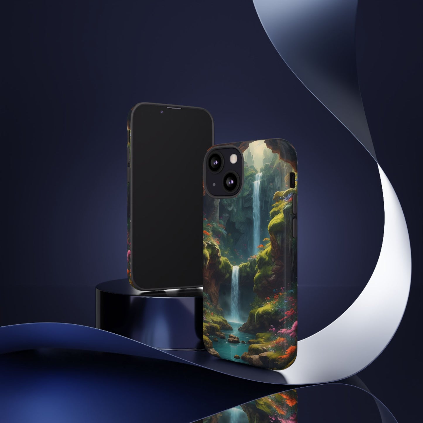 Funda de teléfono con diseño de cascada - Fundas resistentes, diseño de cascada, funda estética para teléfono, regalo para amantes de la naturaleza, protector de teléfono.