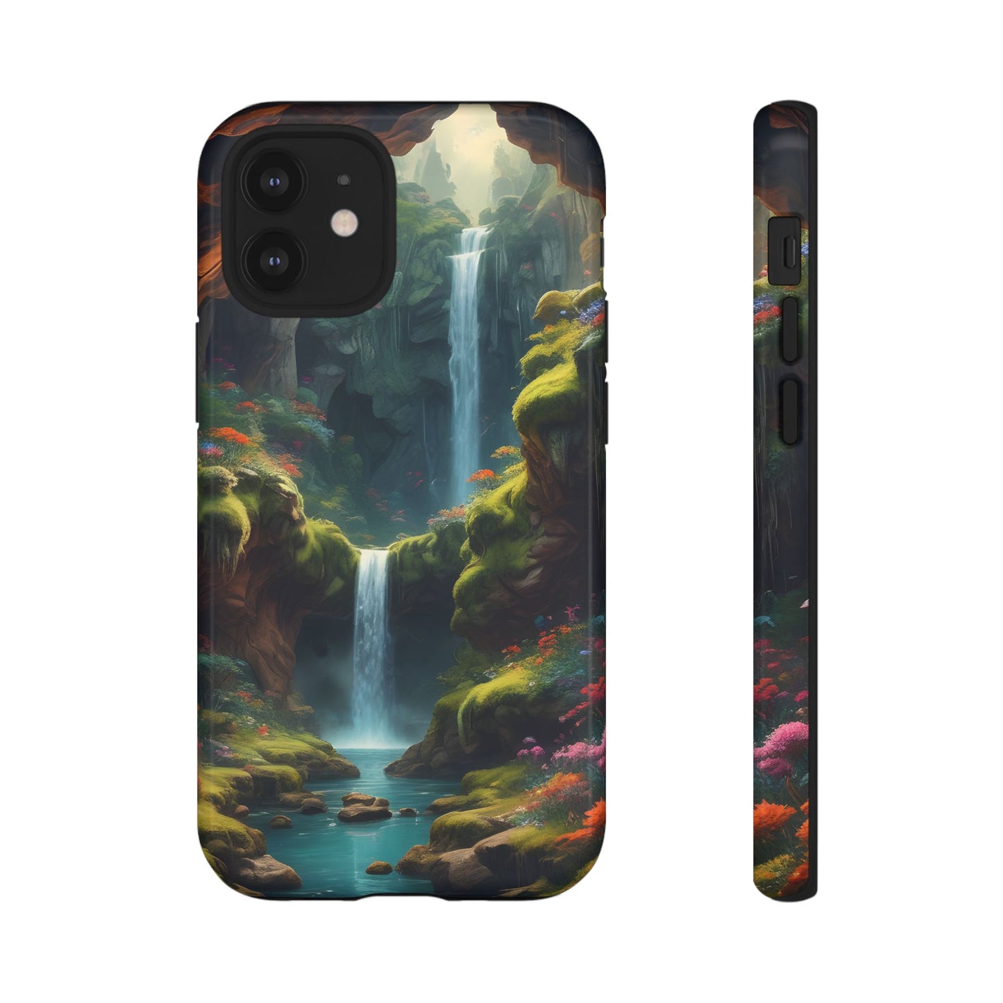 Funda de teléfono con diseño de cascada - Fundas resistentes, diseño de cascada, funda estética para teléfono, regalo para amantes de la naturaleza, protector de teléfono.