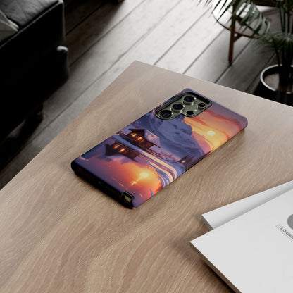 Snowy Mountain Cabin Phone Case, Tough Cases for Nature Lovers, Scenic Phone Cover, Gift for Hikers, Outdoor Adventure Accessory