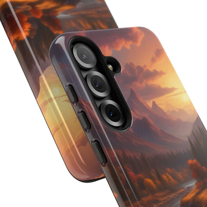 Autumn Mountain Sunset Phone Case, Nature Lover Gift, Tough Phone Cover, Outdoor Adventure Accessory, Landscape Art Case