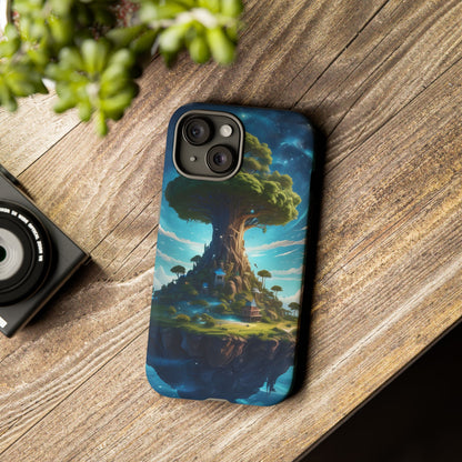 Mystical Tree Phone Case, Tough Cases, Unique Phone Cover, Magical Landscape, Gift for Nature Lovers, Protective Case, Whimsical Design