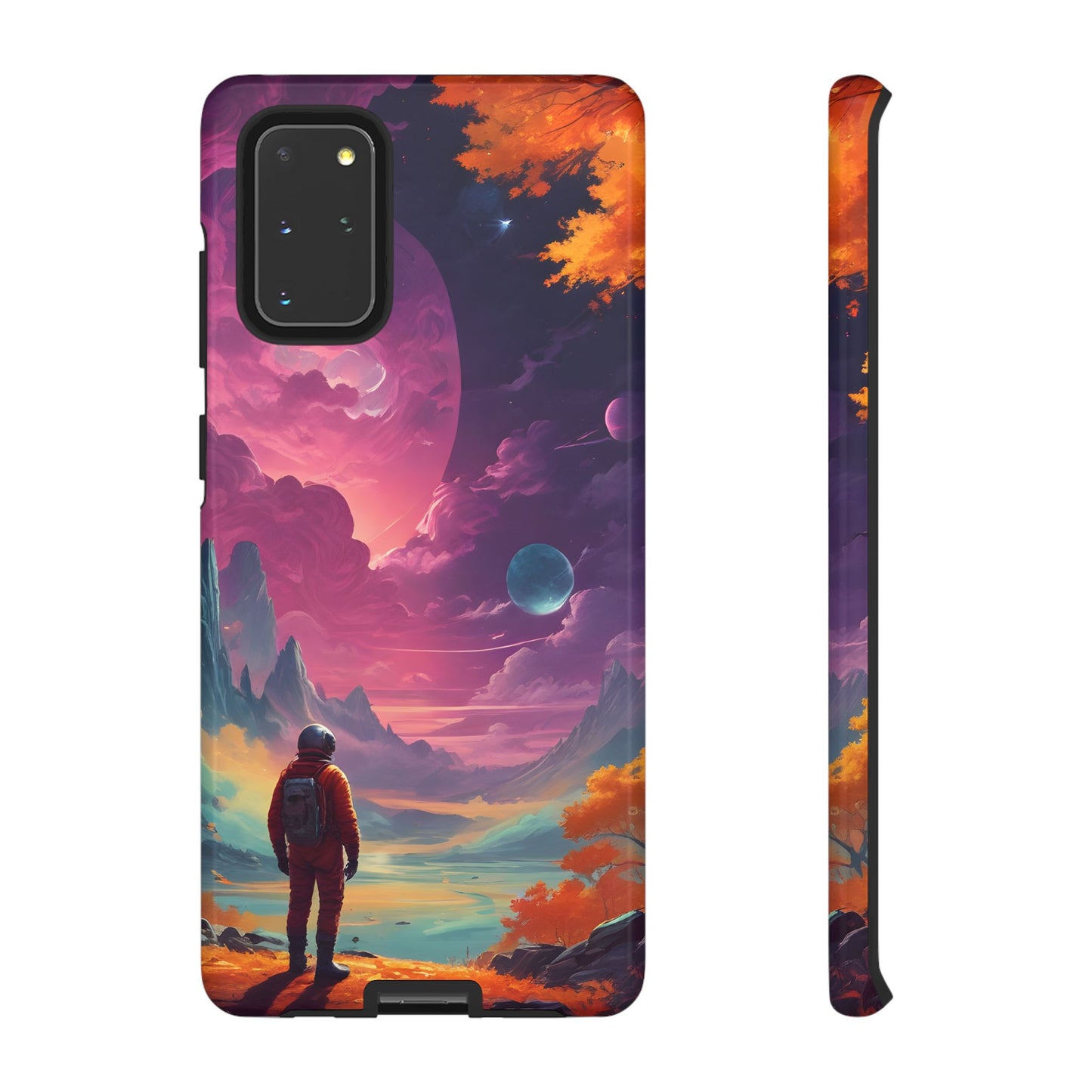 Carcasa para teléfono de astronauta psicodélico, tema espacial galaxia, fundas resistentes para hombres y mujeres, regalos únicos para amantes de la tecnología, accesorios elegantes, decoración cósmica.