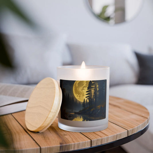 11oz Woodland Nightscape Scented Frosted Candle - Vanilla / 11oz - Home Decor