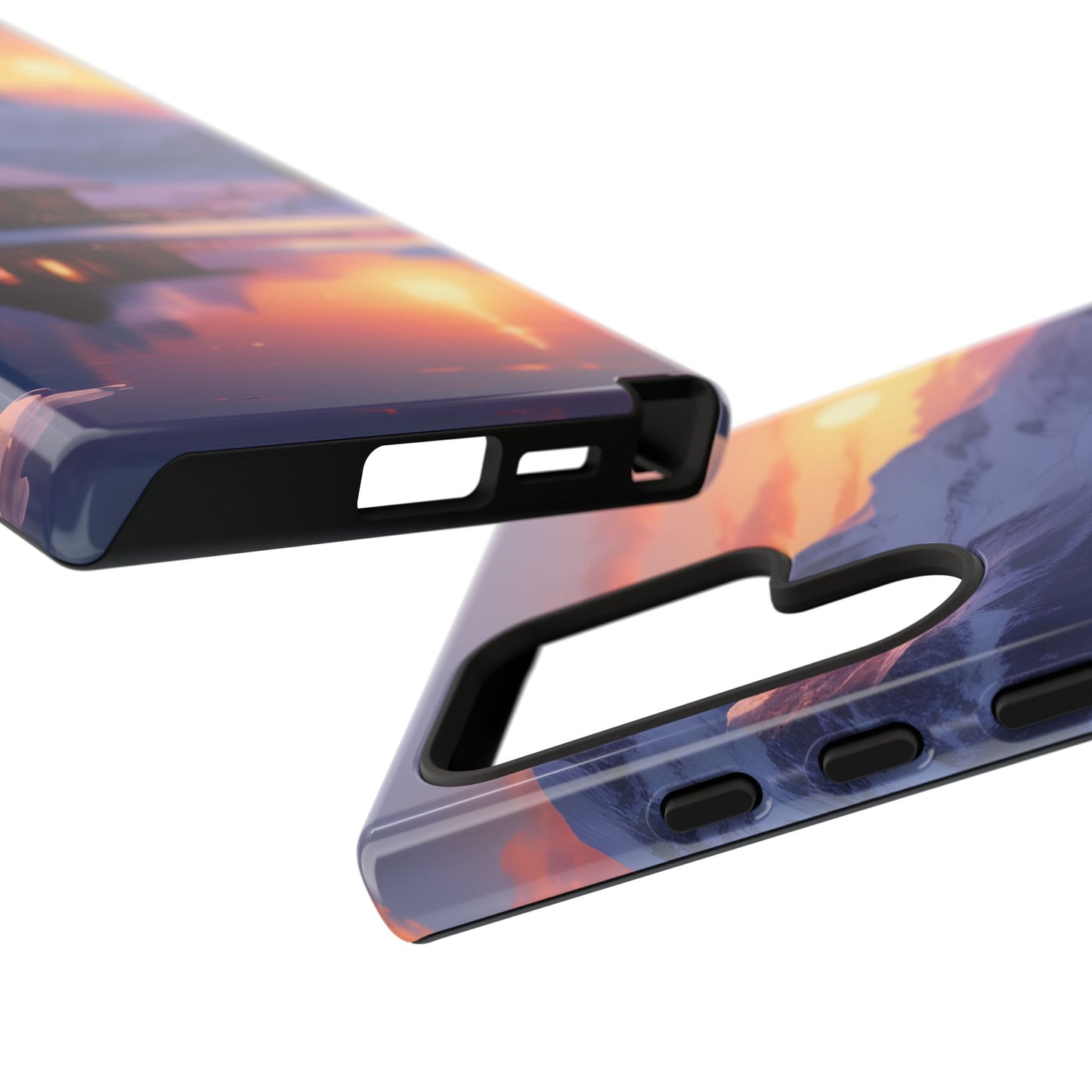 Carcasa para teléfono con diseño de cabaña en la montaña nevada, fundas resistentes para amantes de la naturaleza, cubierta de teléfono con paisaje pintoresco, regalo para excursionistas, accesorio para aventuras al aire libre.