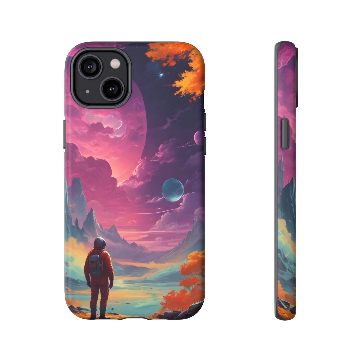 Carcasa para teléfono de astronauta psicodélico, tema espacial galaxia, fundas resistentes para hombres y mujeres, regalos únicos para amantes de la tecnología, accesorios elegantes, decoración cósmica.