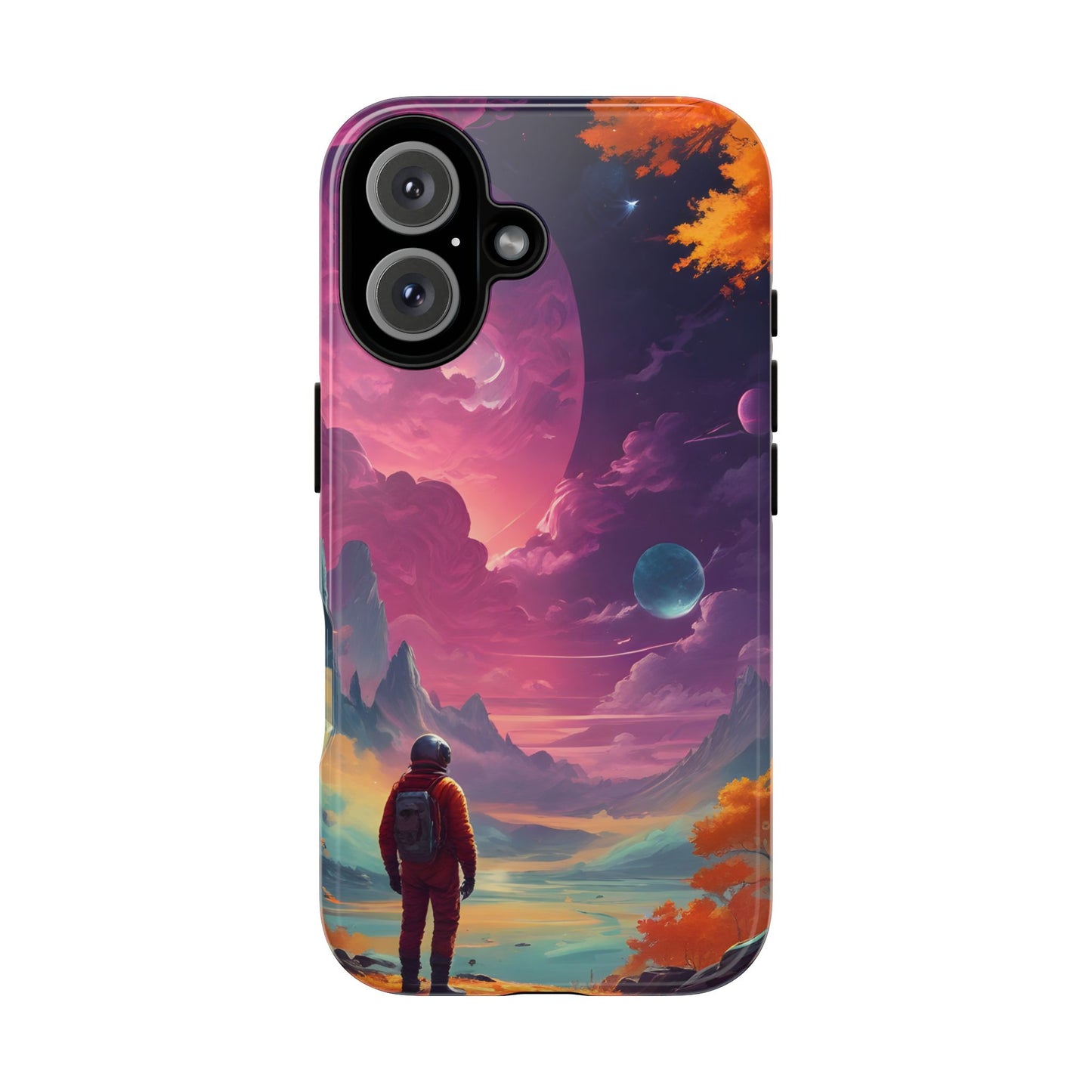 Carcasa para teléfono de astronauta psicodélico, tema espacial galaxia, fundas resistentes para hombres y mujeres, regalos únicos para amantes de la tecnología, accesorios elegantes, decoración cósmica.