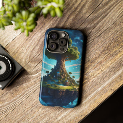 Mystical Tree Phone Case, Tough Cases, Unique Phone Cover, Magical Landscape, Gift for Nature Lovers, Protective Case, Whimsical Design