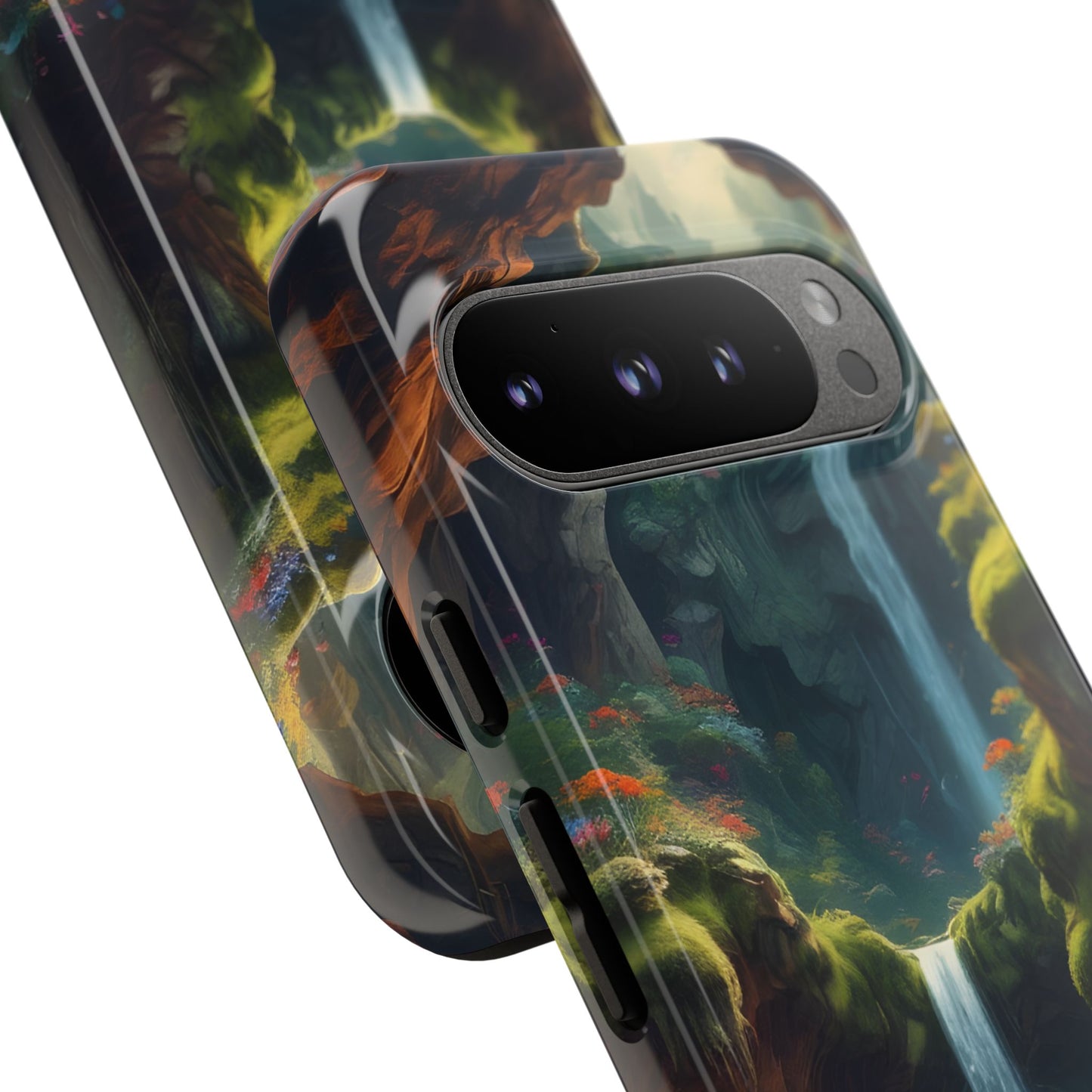 Funda de teléfono con diseño de cascada - Fundas resistentes, diseño de cascada, funda estética para teléfono, regalo para amantes de la naturaleza, protector de teléfono.