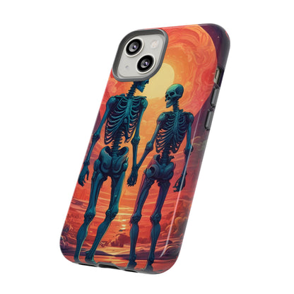 Romantic Skeletons Phone Case, Tough Phone Cover, Halloween Accessory, Unique Gift, Couples Phone Case, Spooky Aesthetic
