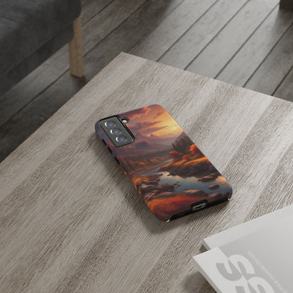 Autumn Mountain Sunset Phone Case, Nature Lover Gift, Tough Phone Cover, Outdoor Adventure Accessory, Landscape Art Case