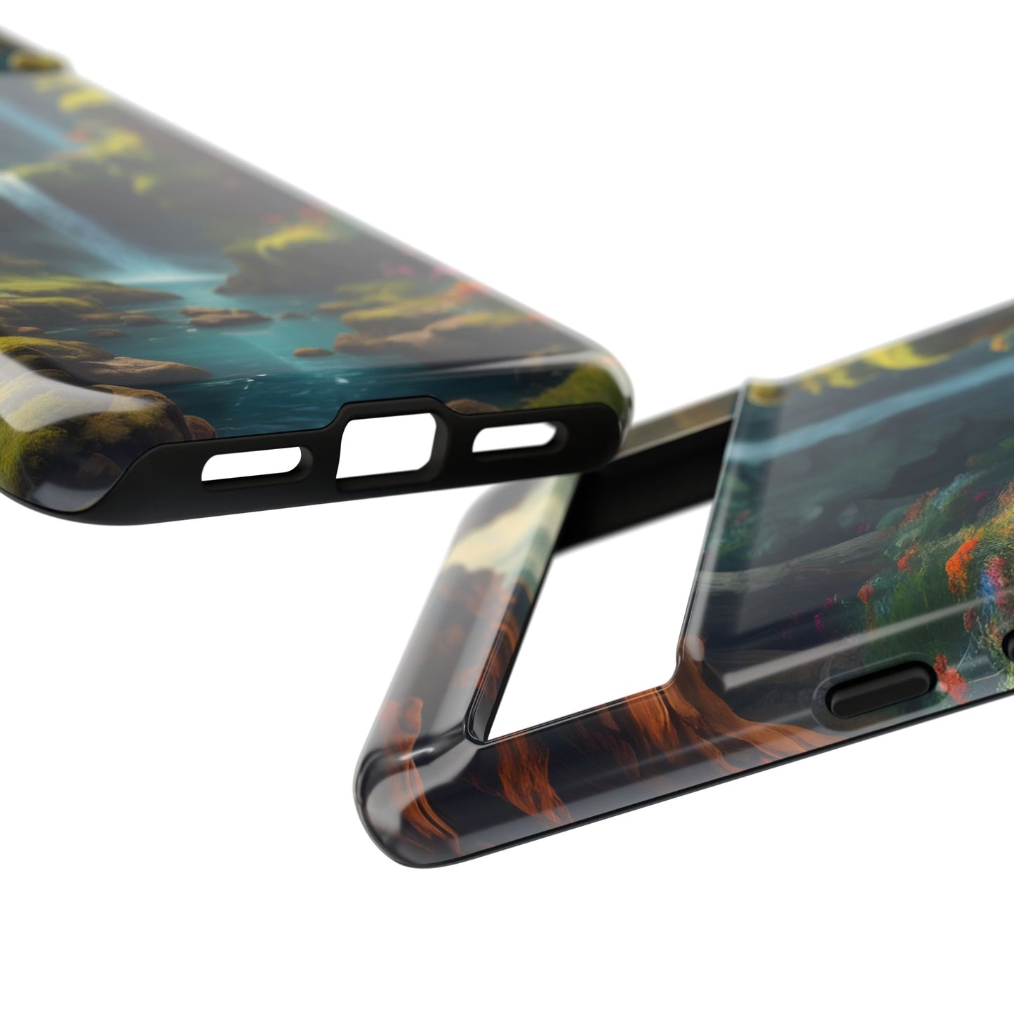 Funda de teléfono con diseño de cascada - Fundas resistentes, diseño de cascada, funda estética para teléfono, regalo para amantes de la naturaleza, protector de teléfono.