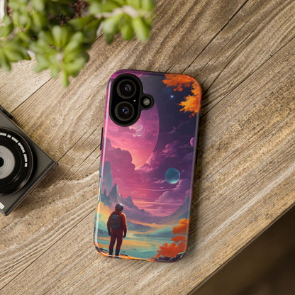 Psychedelic Astronaut Phone Case, Galaxy Space Theme, Tough Cases for Men & Women, Unique Gifts for Tech Lovers, Stylish Accessories, Cosmic Decor