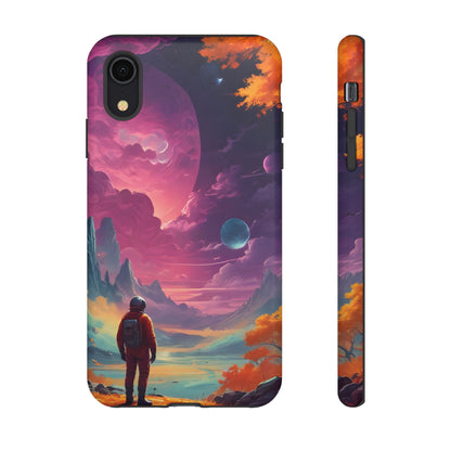 Psychedelic Astronaut Phone Case, Galaxy Space Theme, Tough Cases for Men & Women, Unique Gifts for Tech Lovers, Stylish Accessories, Cosmic Decor