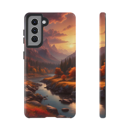 Autumn Mountain Sunset Phone Case, Nature Lover Gift, Tough Phone Cover, Outdoor Adventure Accessory, Landscape Art Case