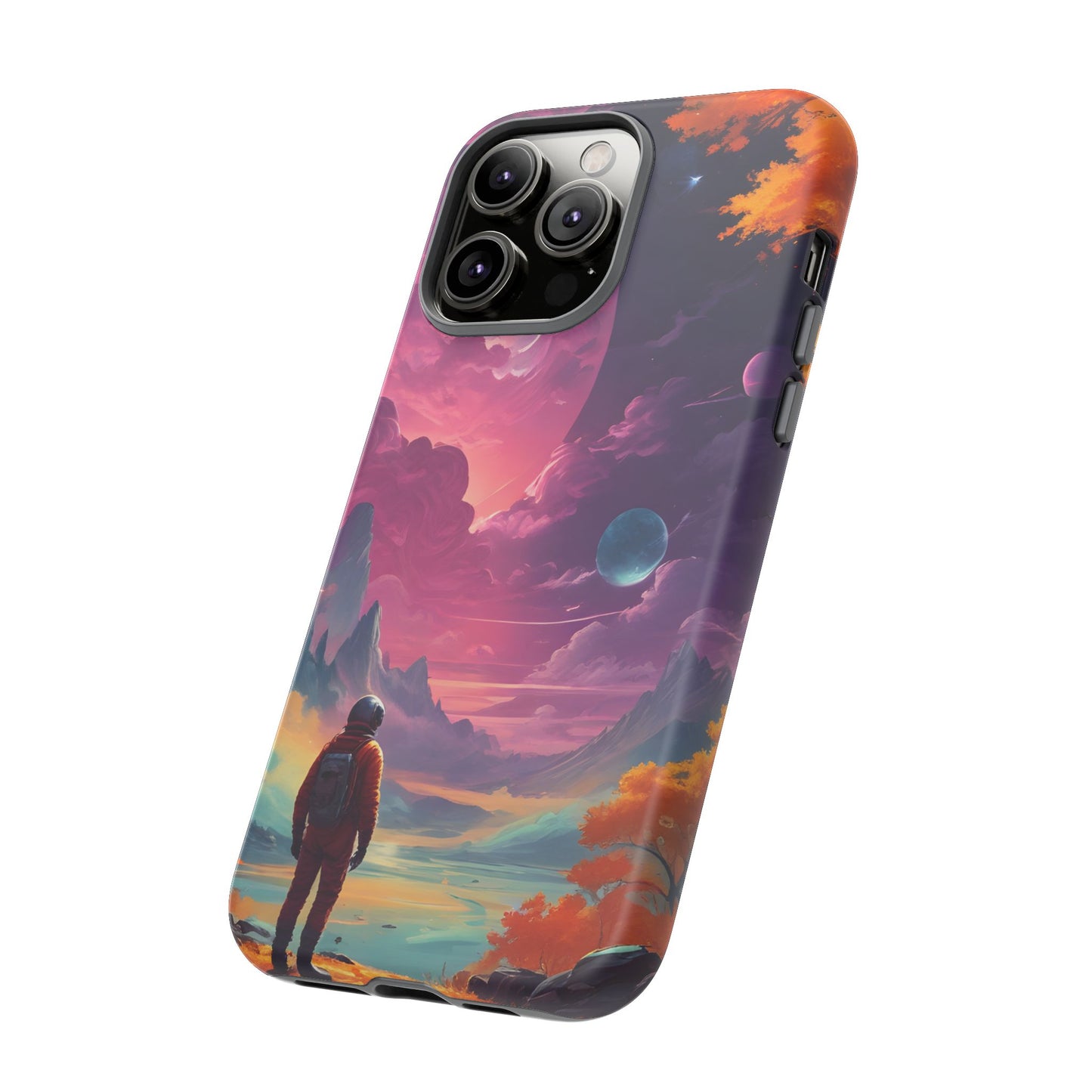 Carcasa para teléfono de astronauta psicodélico, tema espacial galaxia, fundas resistentes para hombres y mujeres, regalos únicos para amantes de la tecnología, accesorios elegantes, decoración cósmica.