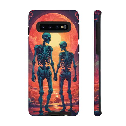 Romantic Skeletons Phone Case, Tough Phone Cover, Halloween Accessory, Unique Gift, Couples Phone Case, Spooky Aesthetic