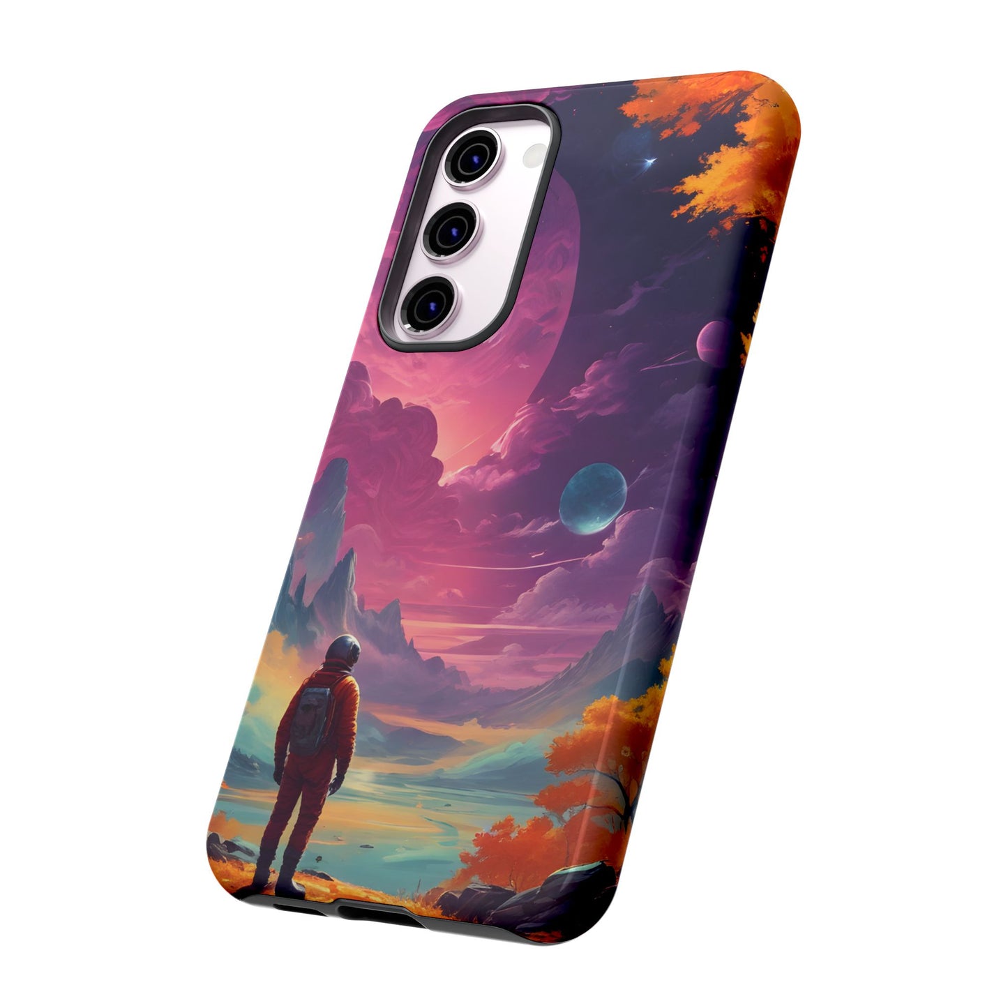 Carcasa para teléfono de astronauta psicodélico, tema espacial galaxia, fundas resistentes para hombres y mujeres, regalos únicos para amantes de la tecnología, accesorios elegantes, decoración cósmica.
