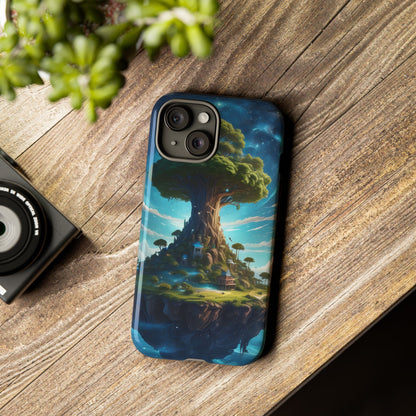 Mystical Tree Phone Case, Tough Cases, Unique Phone Cover, Magical Landscape, Gift for Nature Lovers, Protective Case, Whimsical Design