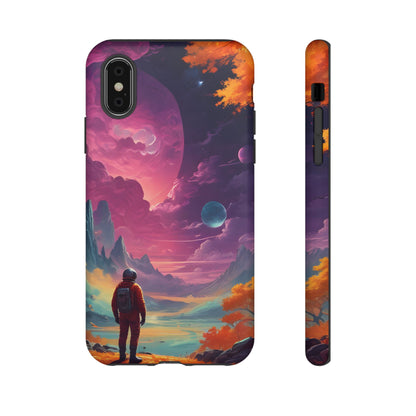 Psychedelic Astronaut Phone Case, Galaxy Space Theme, Tough Cases for Men & Women, Unique Gifts for Tech Lovers, Stylish Accessories, Cosmic Decor