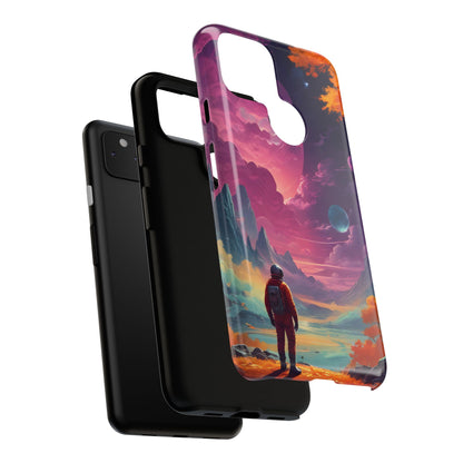 Psychedelic Astronaut Phone Case, Galaxy Space Theme, Tough Cases for Men & Women, Unique Gifts for Tech Lovers, Stylish Accessories, Cosmic Decor