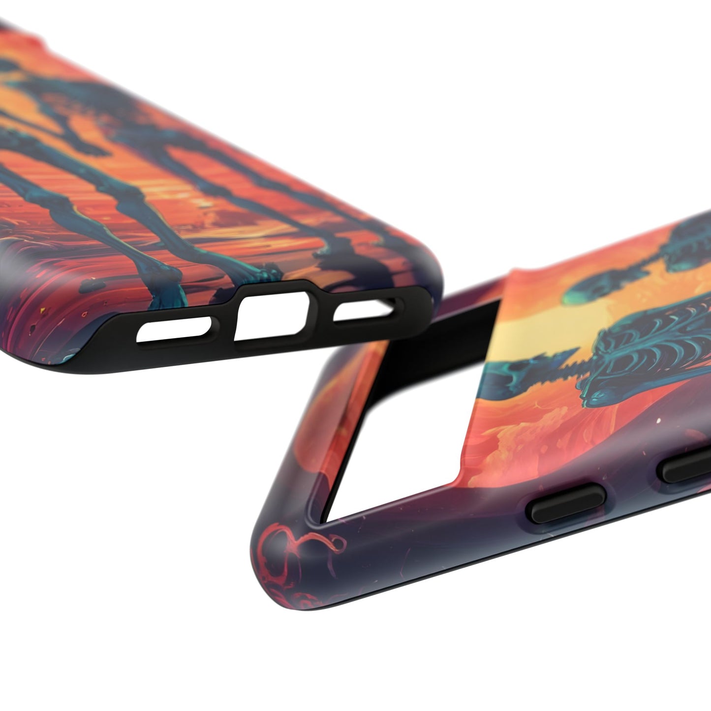 Carcasa de teléfono con esqueletos románticos, funda resistente para teléfono, accesorio de Halloween, regalo único, funda de teléfono para parejas, estética espeluznante.