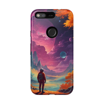 Psychedelic Astronaut Phone Case, Galaxy Space Theme, Tough Cases for Men & Women, Unique Gifts for Tech Lovers, Stylish Accessories, Cosmic Decor