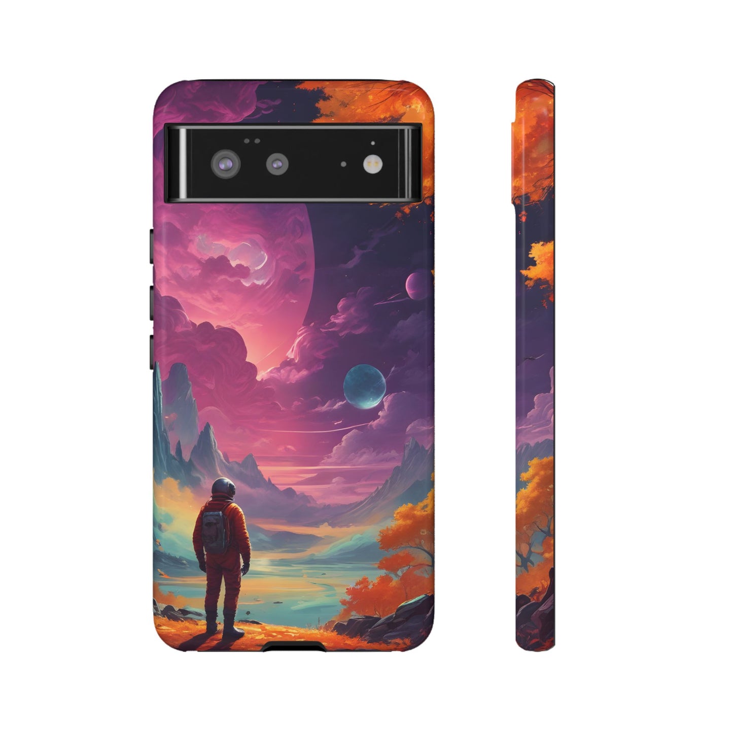 Carcasa para teléfono de astronauta psicodélico, tema espacial galaxia, fundas resistentes para hombres y mujeres, regalos únicos para amantes de la tecnología, accesorios elegantes, decoración cósmica.