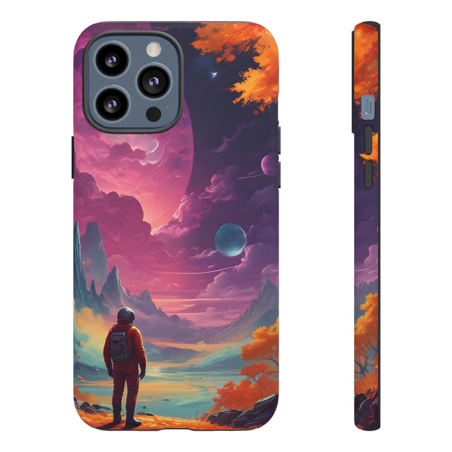 Carcasa para teléfono de astronauta psicodélico, tema espacial galaxia, fundas resistentes para hombres y mujeres, regalos únicos para amantes de la tecnología, accesorios elegantes, decoración cósmica.