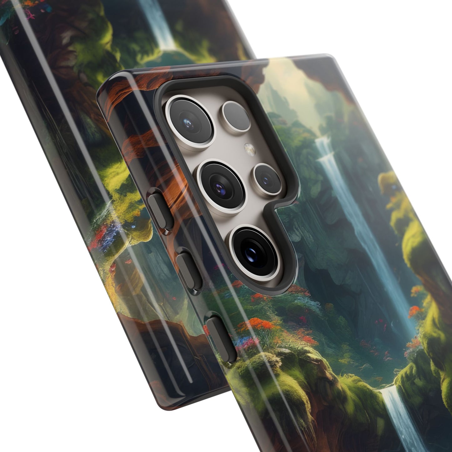 Funda de teléfono con diseño de cascada - Fundas resistentes, diseño de cascada, funda estética para teléfono, regalo para amantes de la naturaleza, protector de teléfono.
