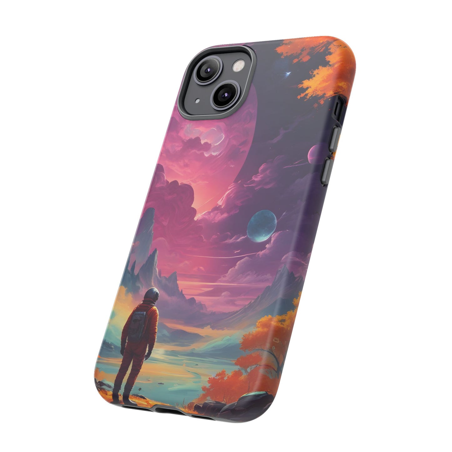 Carcasa para teléfono de astronauta psicodélico, tema espacial galaxia, fundas resistentes para hombres y mujeres, regalos únicos para amantes de la tecnología, accesorios elegantes, decoración cósmica.