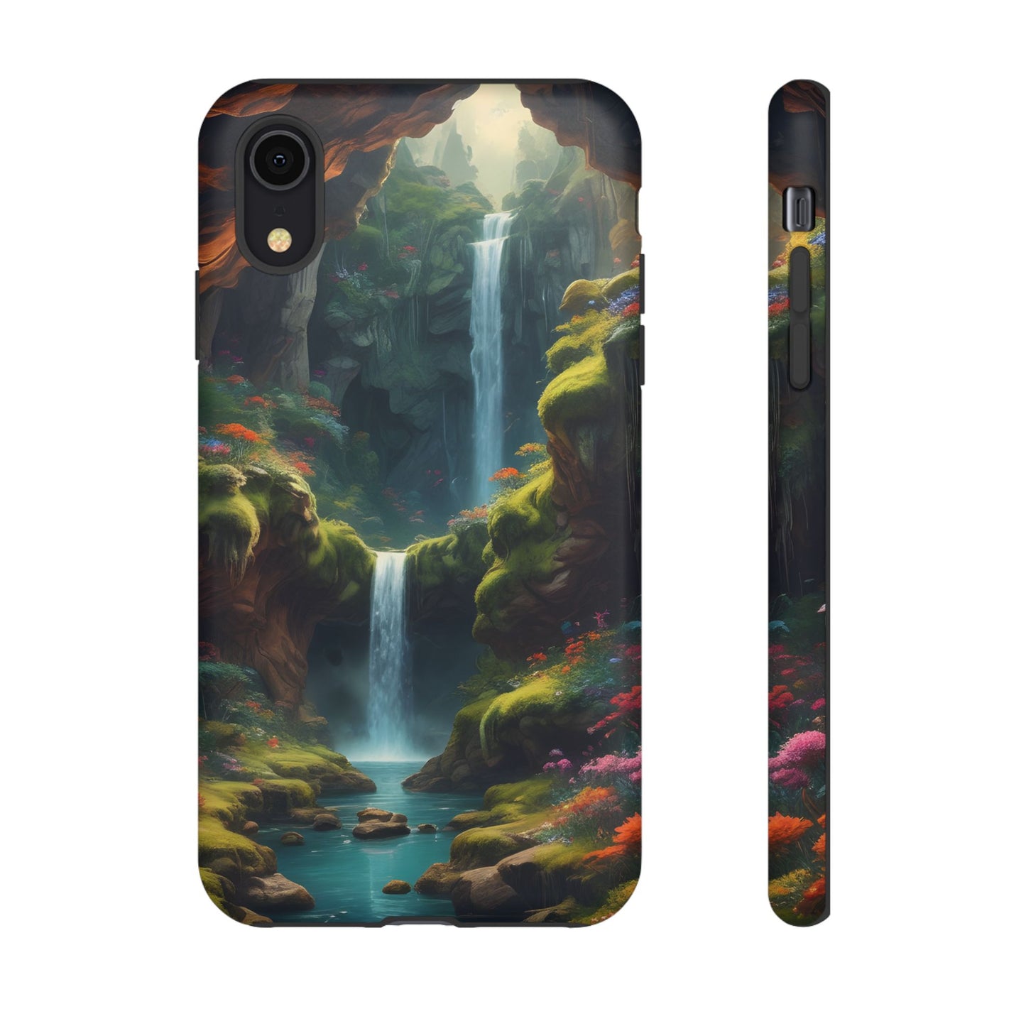 Funda de teléfono con diseño de cascada - Fundas resistentes, diseño de cascada, funda estética para teléfono, regalo para amantes de la naturaleza, protector de teléfono.