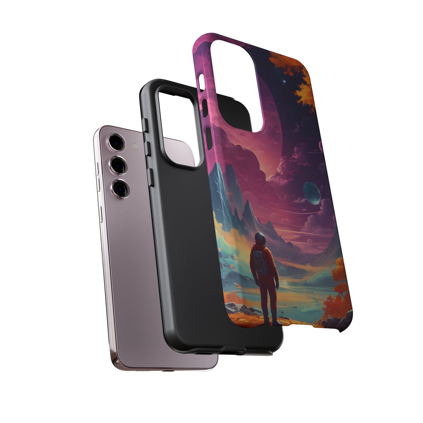 Carcasa para teléfono de astronauta psicodélico, tema espacial galaxia, fundas resistentes para hombres y mujeres, regalos únicos para amantes de la tecnología, accesorios elegantes, decoración cósmica.