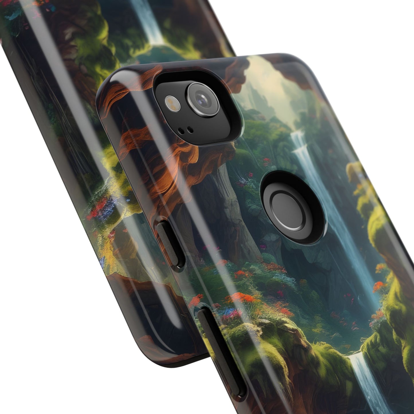 Funda de teléfono con diseño de cascada - Fundas resistentes, diseño de cascada, funda estética para teléfono, regalo para amantes de la naturaleza, protector de teléfono.