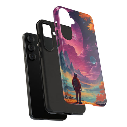 Psychedelic Astronaut Phone Case, Galaxy Space Theme, Tough Cases for Men & Women, Unique Gifts for Tech Lovers, Stylish Accessories, Cosmic Decor