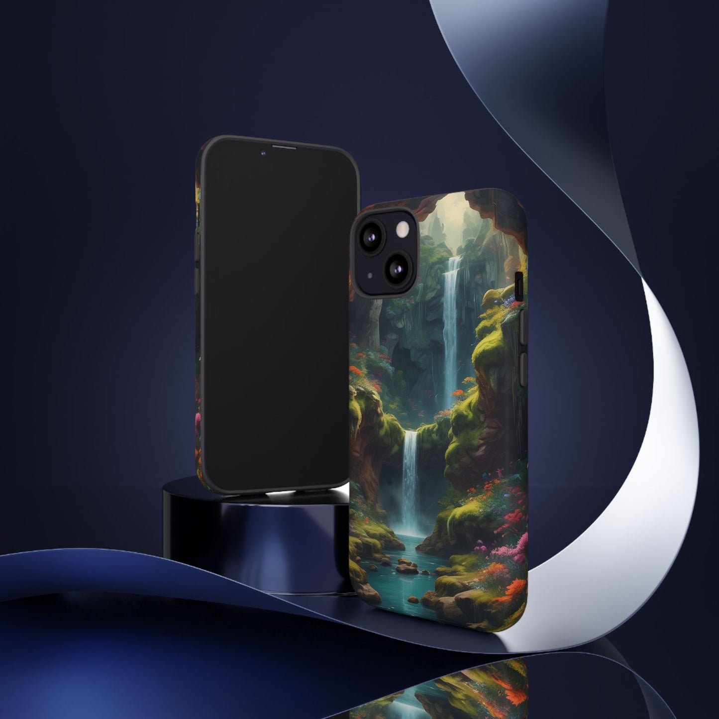 Funda de teléfono con diseño de cascada - Fundas resistentes, diseño de cascada, funda estética para teléfono, regalo para amantes de la naturaleza, protector de teléfono.